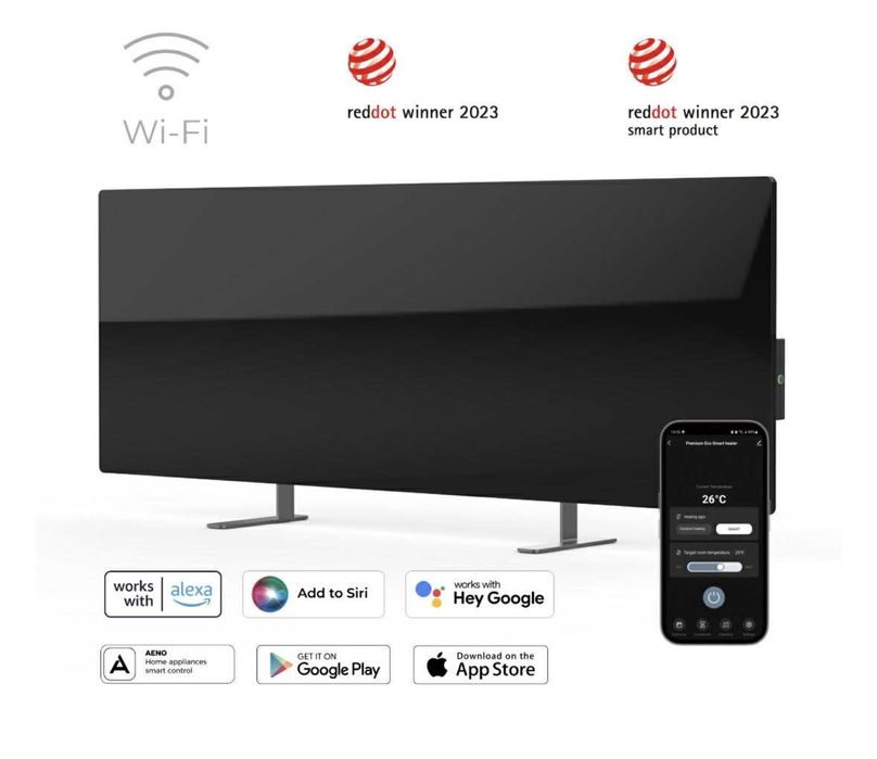 Grzejnik na podczerwień 700W Czarny Aeno