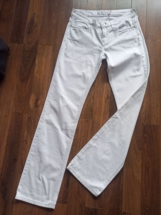 Spodnie Damskie Jeansy S.Oliver białe prosta nogawka Straight W38 L34
