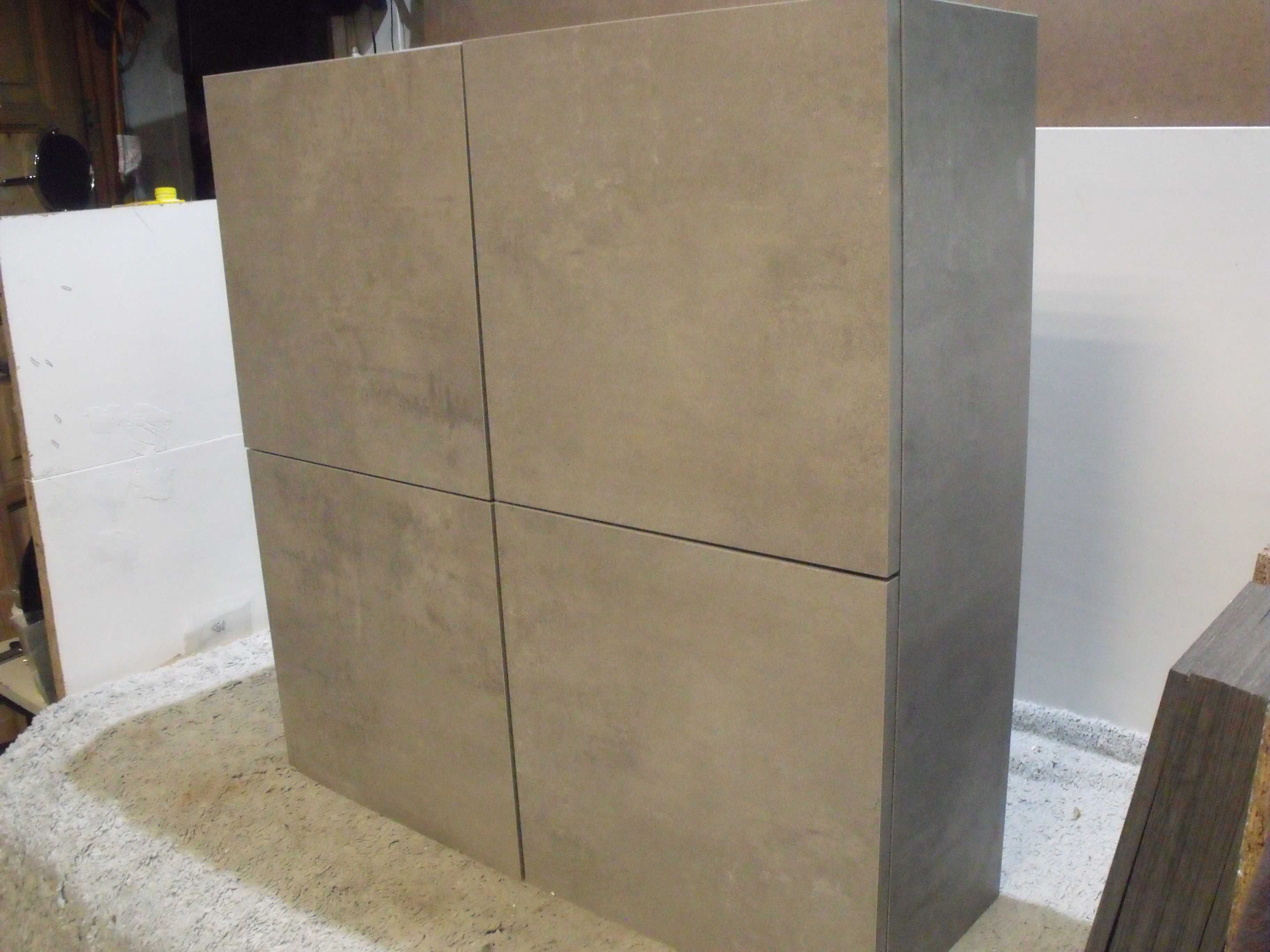 Szafka wisząca 4 półki otwierane push and pull styl beton cement