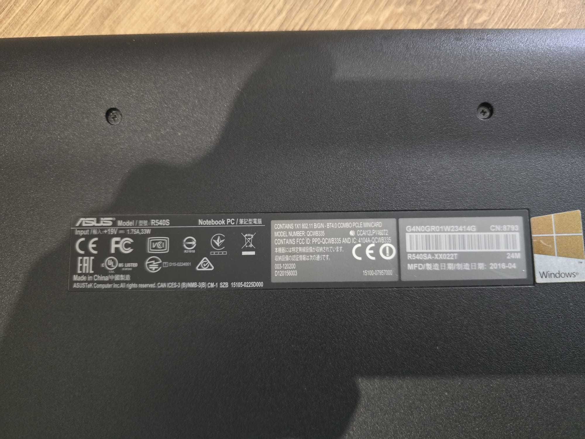 Laptop Asus R540S elektronika komputer notebook gotowy do pracy