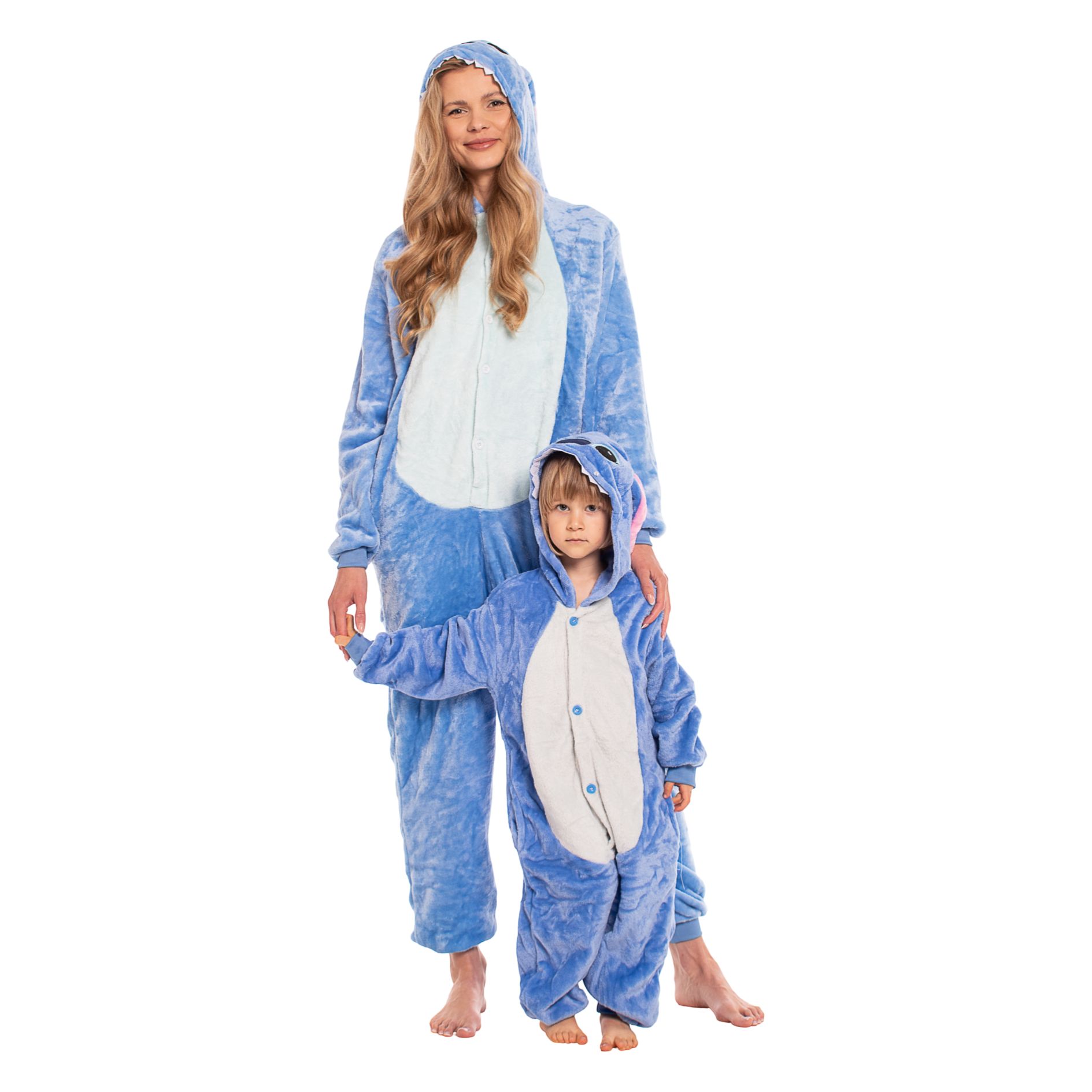 Piżama Dla Dzieci Kigurumi Onesie Kostium Stich Niebieski 105-115 cm