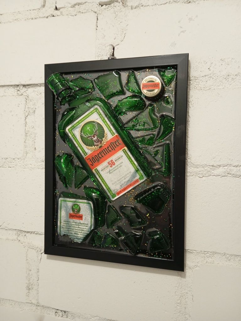 Obraz Jägermeister ozdoba prezent urodziny whisky żywica pop art loft