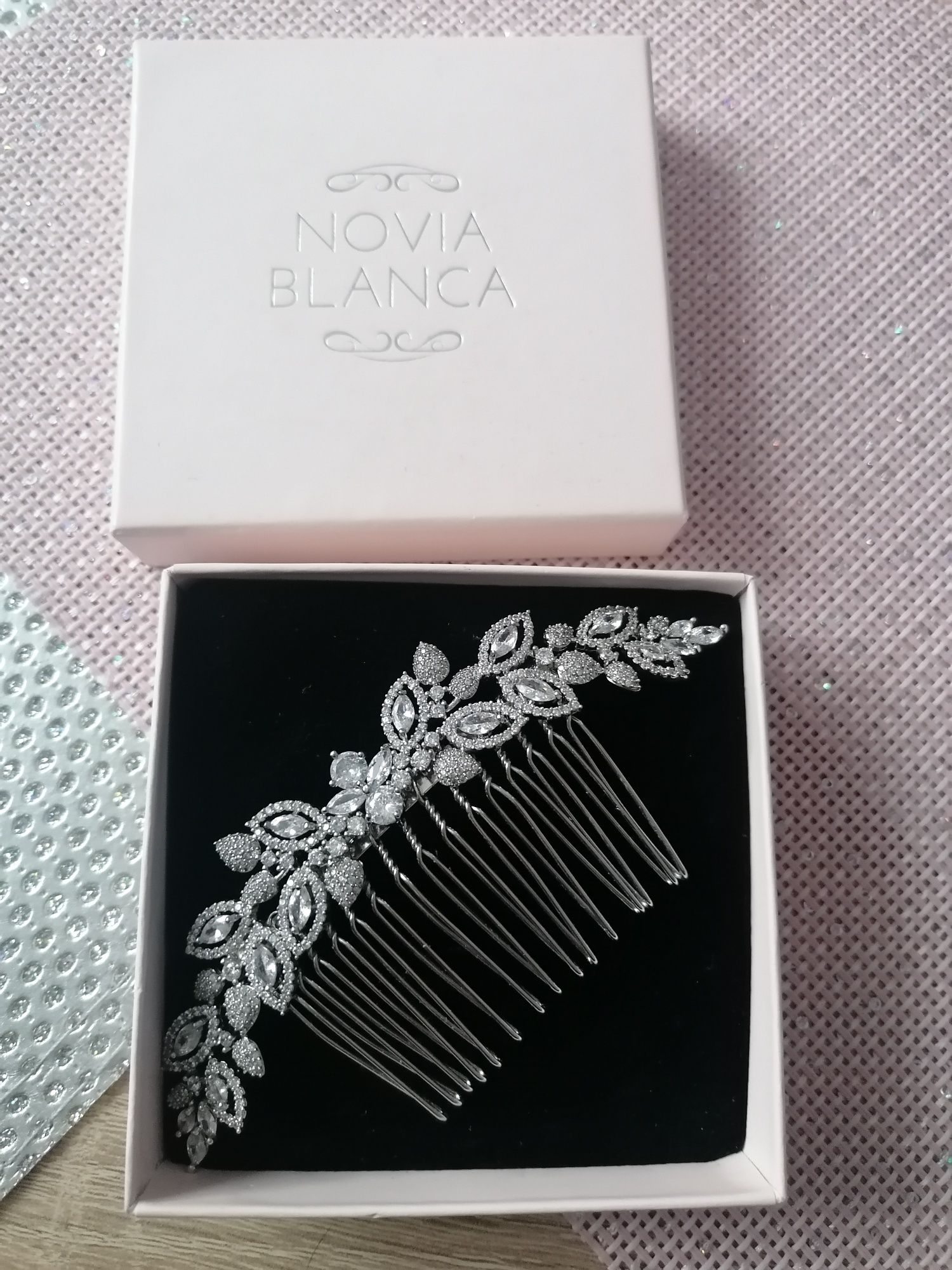 Grzebyk ślubny Nova Blanca Vivien Silver
