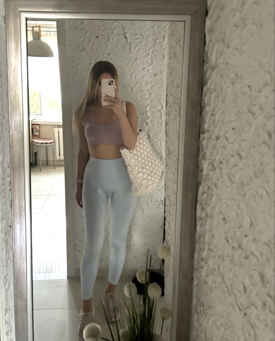 Legginsy bezszwowe z wysokim stanem high waist Gym Glamour rozmiar S