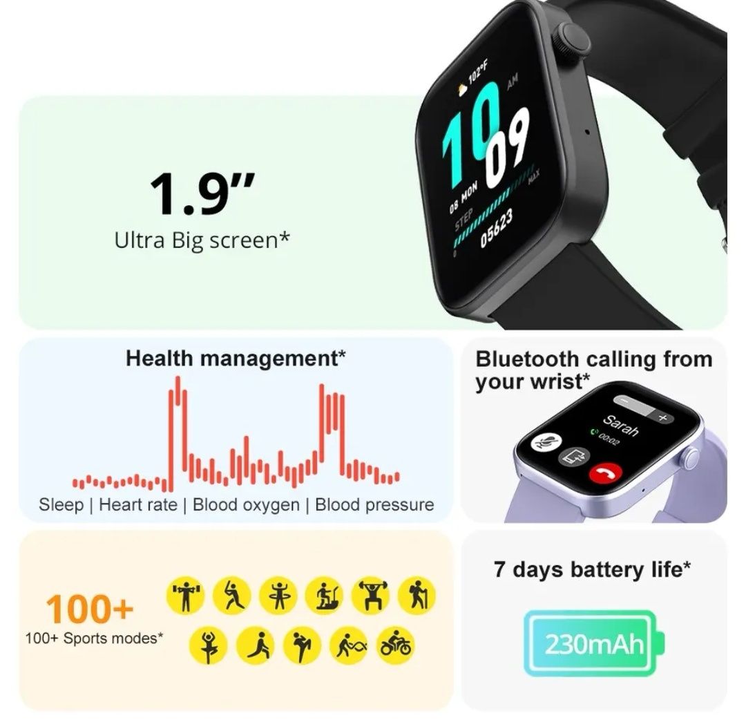 Smartwatch relogio inteligente de desporto e vida activa