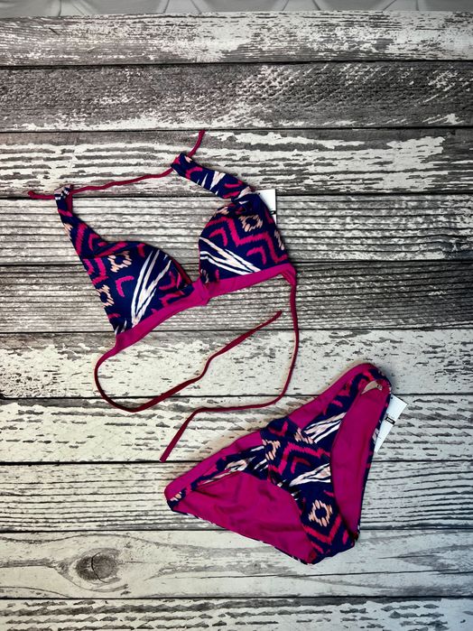Strój kąpielowy bikini róż fiolet geometryczny XL