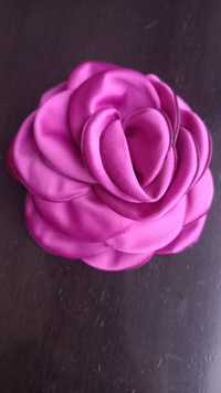 Broszka gumka do włosów kwiat różowy Nowy fuksja