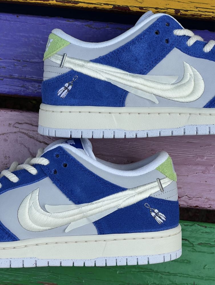 Кросівки Nike SB Dunk Low Pro Fly Streetwear Gardenia данки сині білі