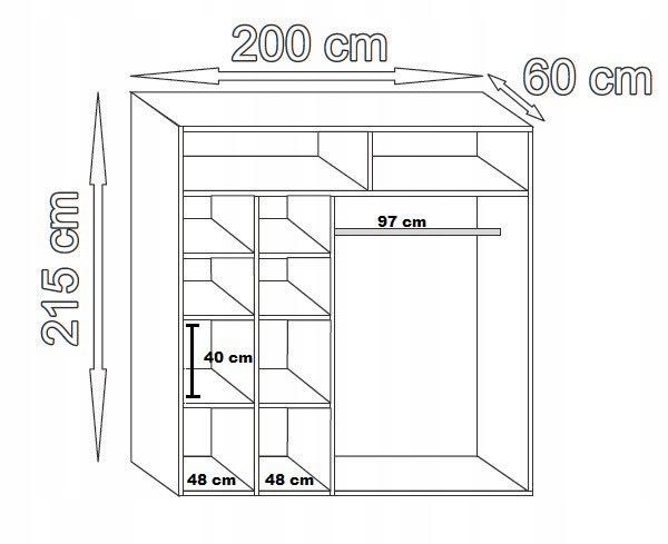 SZAFA LOUIS 200 cm  promocja !!