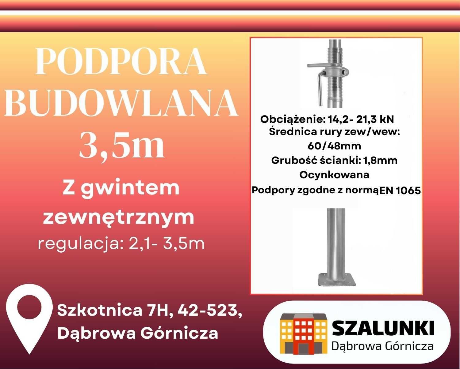 Podpory budowlane gwint zewnętrzny Blaty szalunkowe
