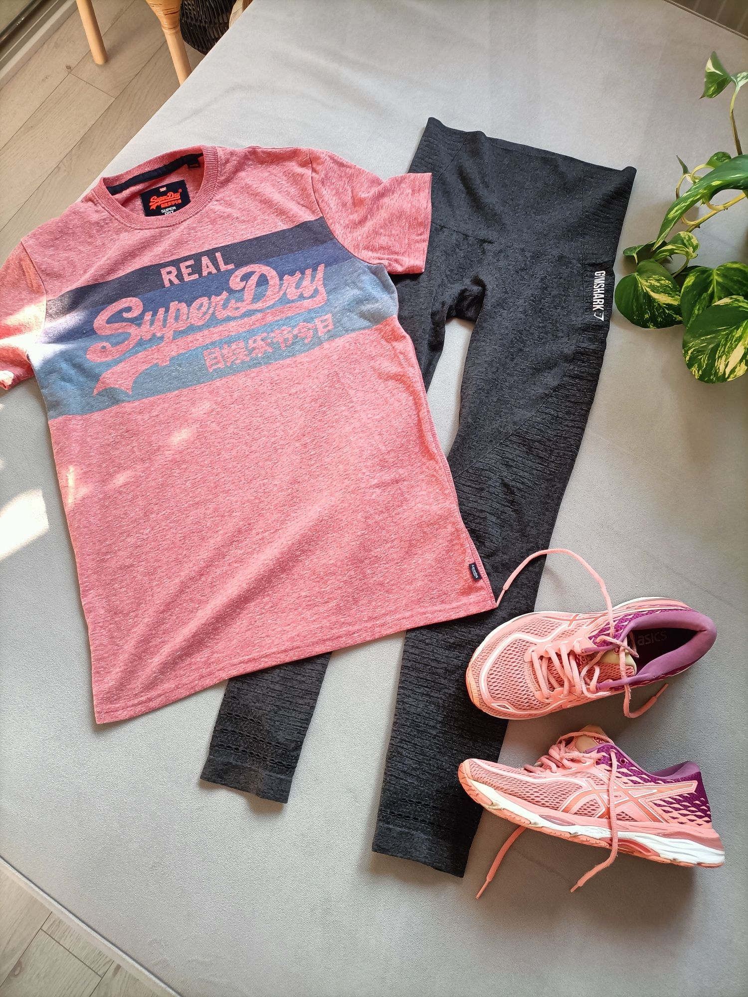 Szare legginsy GymShark S M długie sportowe fitness