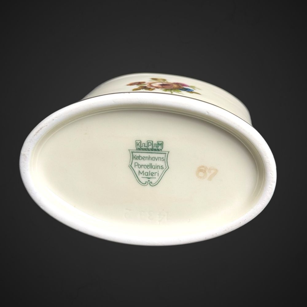 wazonik na wykałaczki Kjøbenhavns Maleri KPM Ivory kwiaty B4/81915