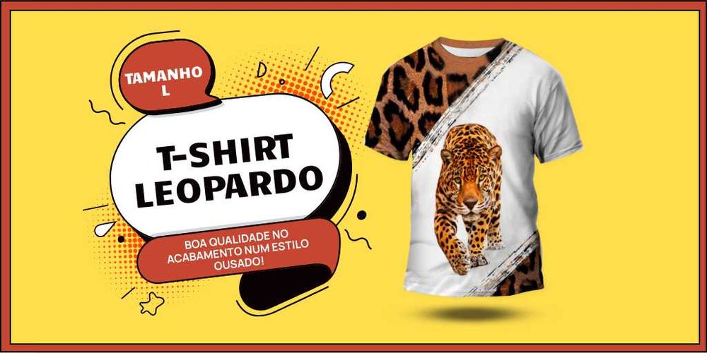 T-shirt branca Leopardo