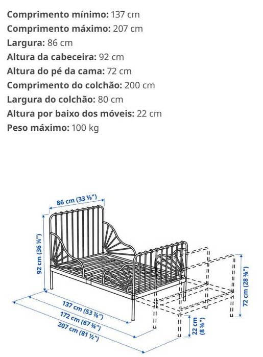 Cama extensível IKEA MINNEN