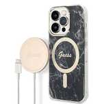Etui Guess Marble MagSafe na iPhone 14 Pro Max + ładowarka indukcyjna