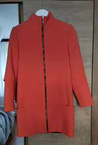 Elegancki płaszcz jesienny koralowy Zara S