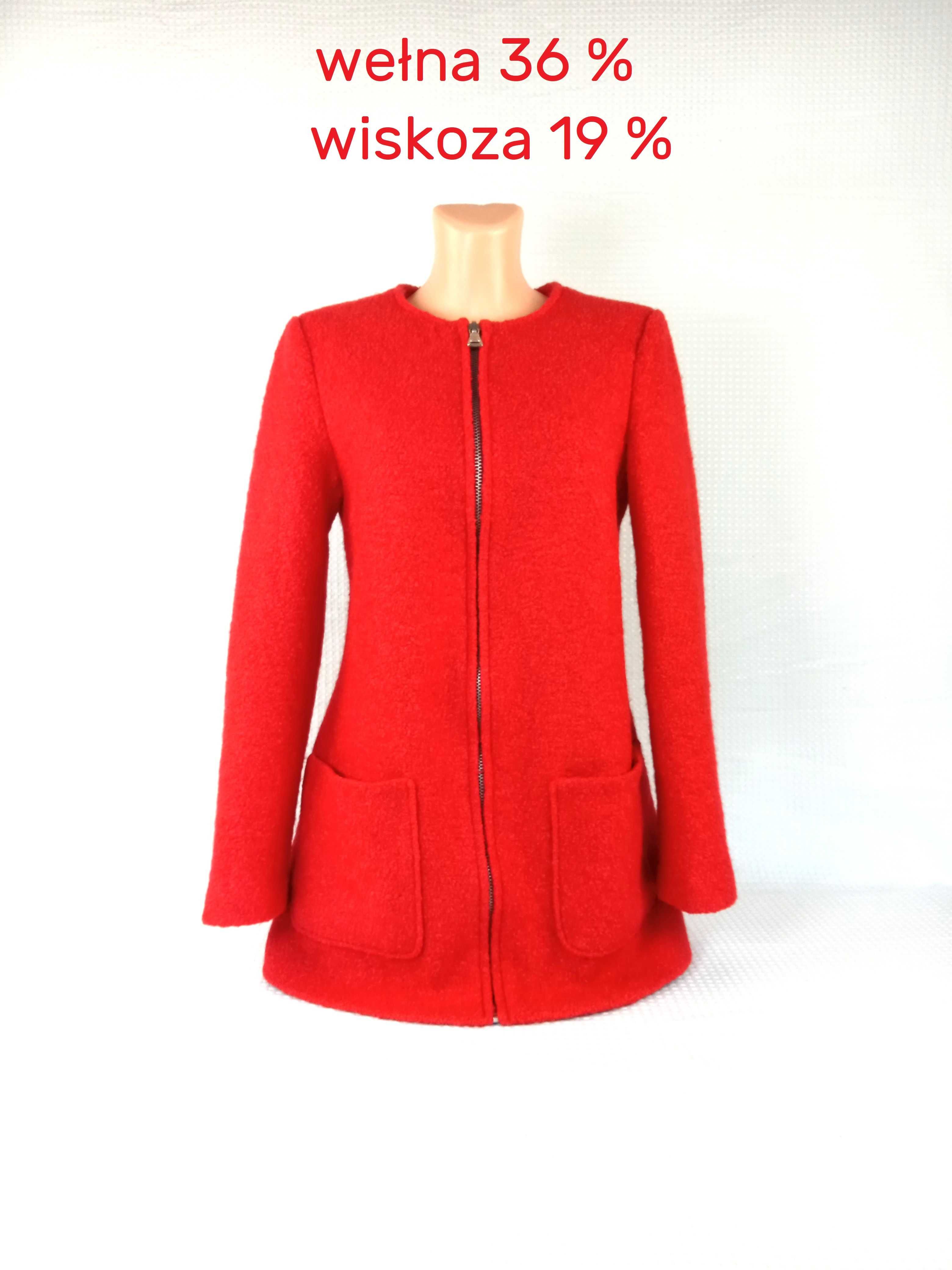 płaszcz wełniany czerwony NEW LOOK