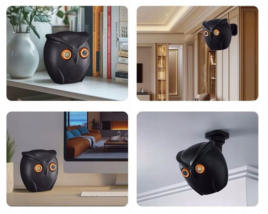 Kamera Sowa Głośnik Bluetooth Mini Szpiegowska Full Hd 1080P Wifi