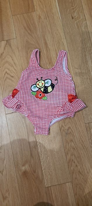 Strój kąpielowy jednoczęściowy, baby buns, 74-86, krata, pszczółka