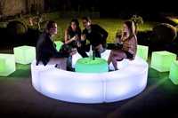 Banco puff led jardim