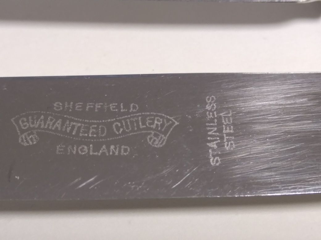 Komplet antycznych noży 6 szt. GUARANTEED Cutlery Sheffield England