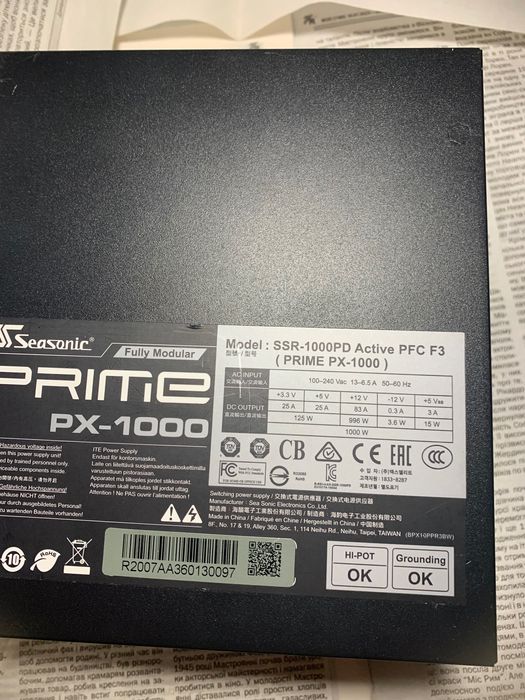 Блок питания Seasonic SSR-1000 PD  Prime hybrid mode
