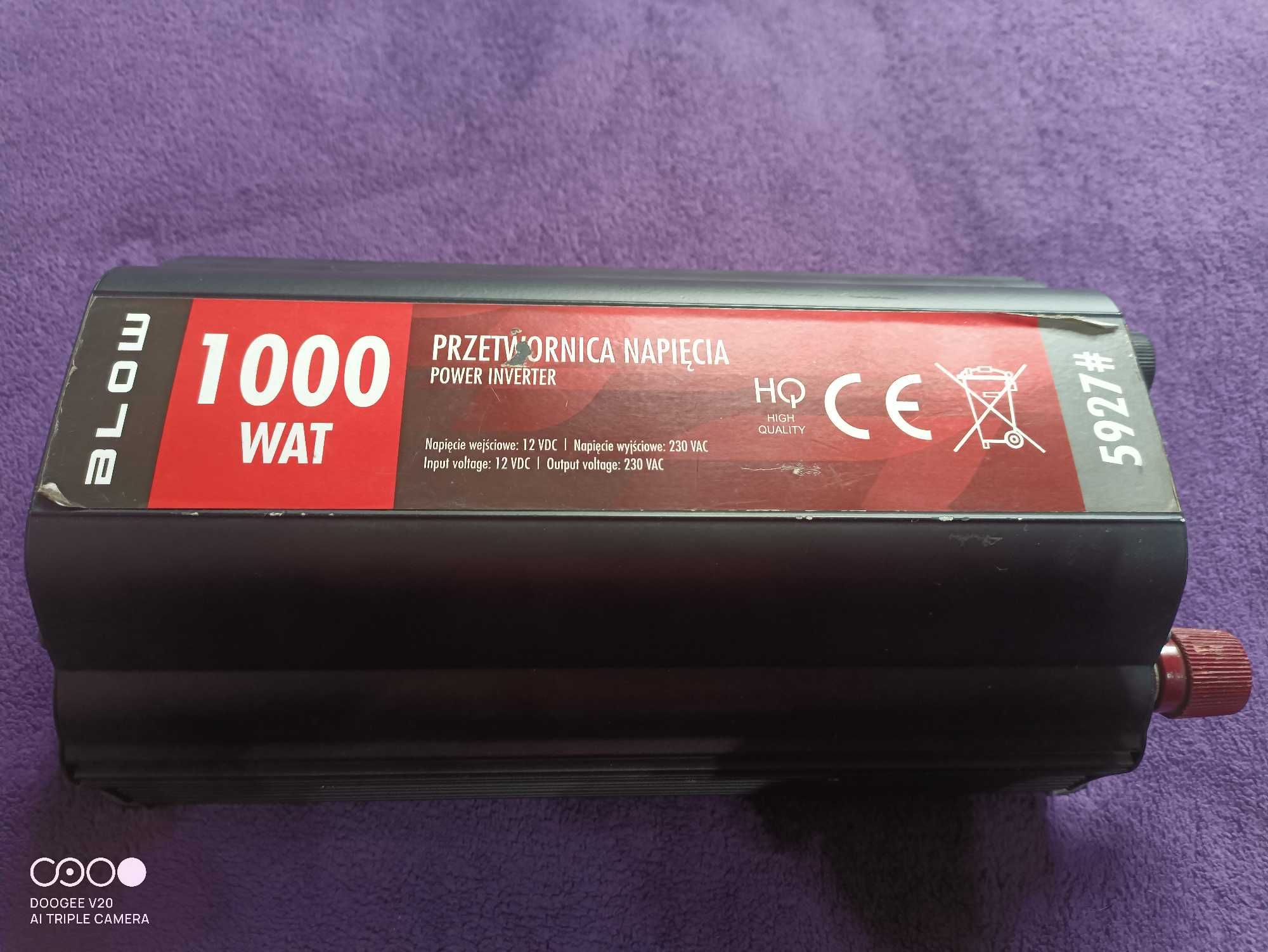 przetwornica napiecia 12v/230v 1000wat / 2000wat sprawna czytaj opis