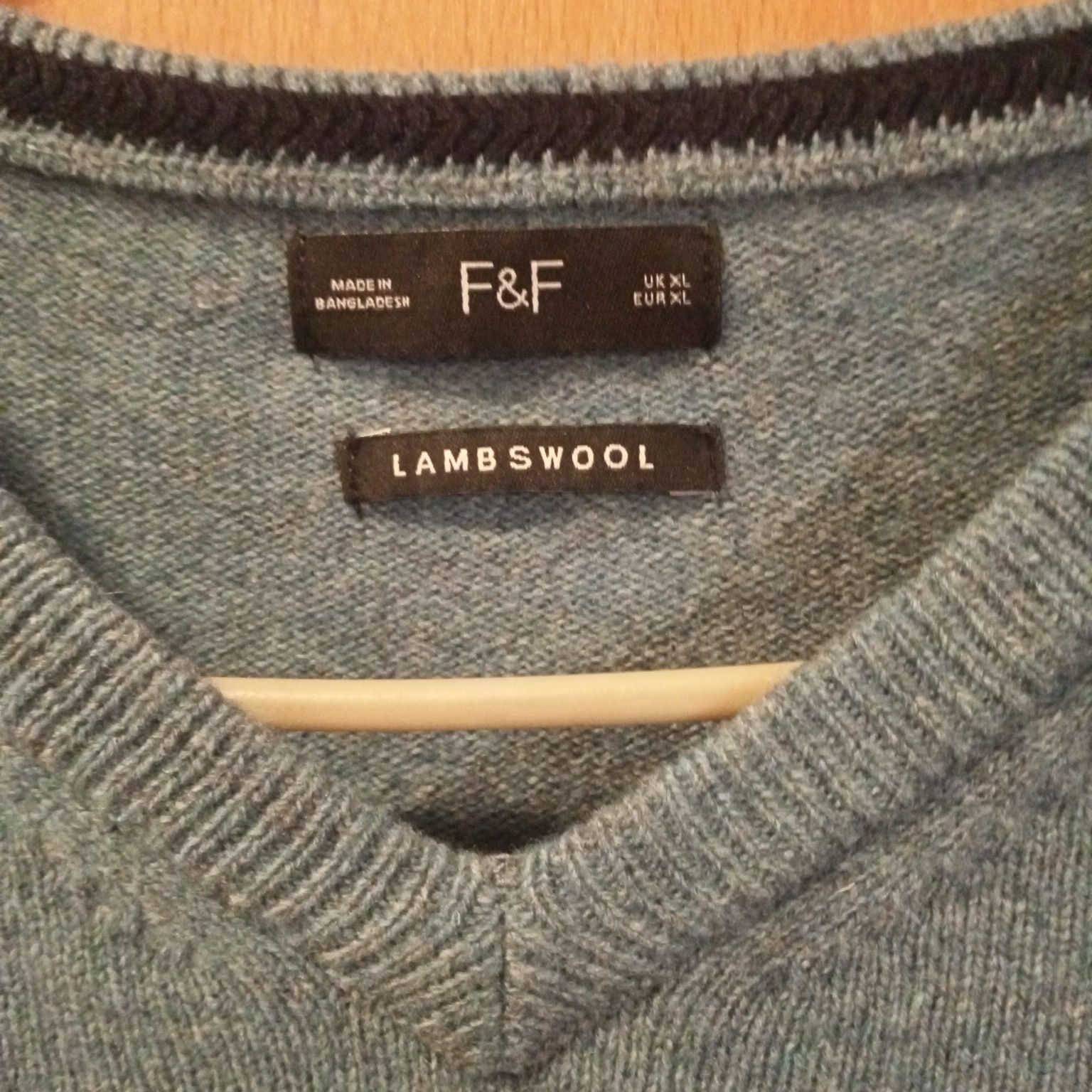 XL sweter męski V wełna