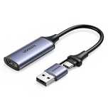 Adapter Ugreen Cm489, 40189 Hdmi (żeński) - Usb-a / Usb-c (męski) - sz