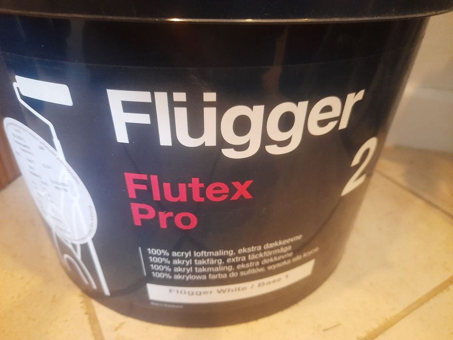 Flugger flutex pro 2 glebokomatowa ciepla biel 9l kolor ral9016