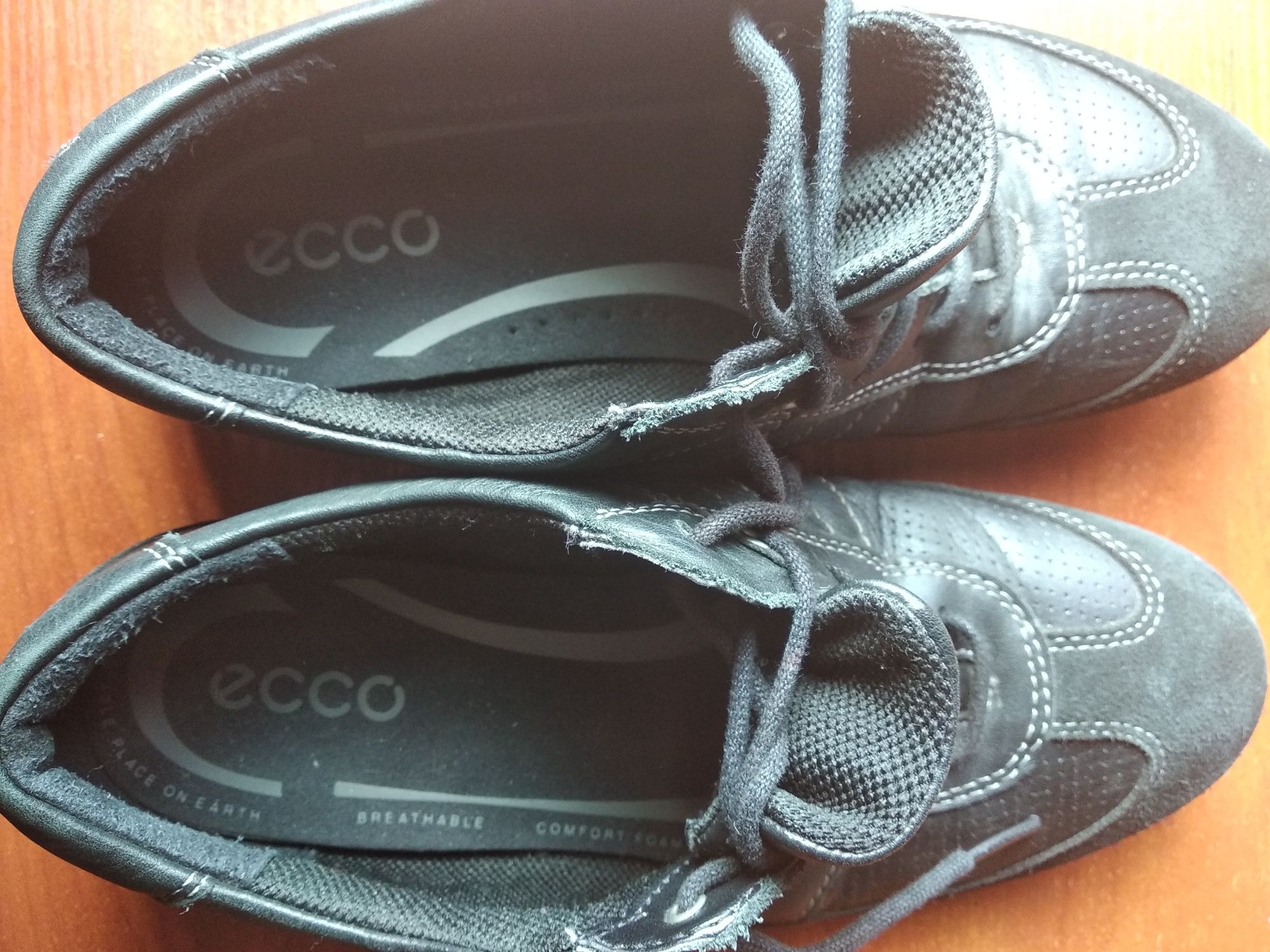 Кросівки ECCO,  спортивні туфлі,  шкіра,  замш,   шнурки,  36 розмір.