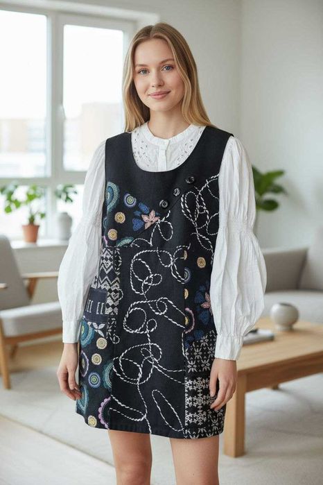 Дизайнерский сарафан с вышивкой осень-весна от Joe Browns, р. L/XL