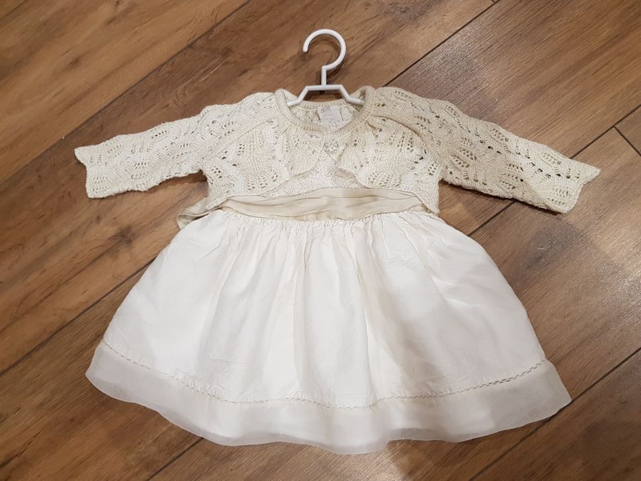 Sukienka zestaw do chrztu 62/68