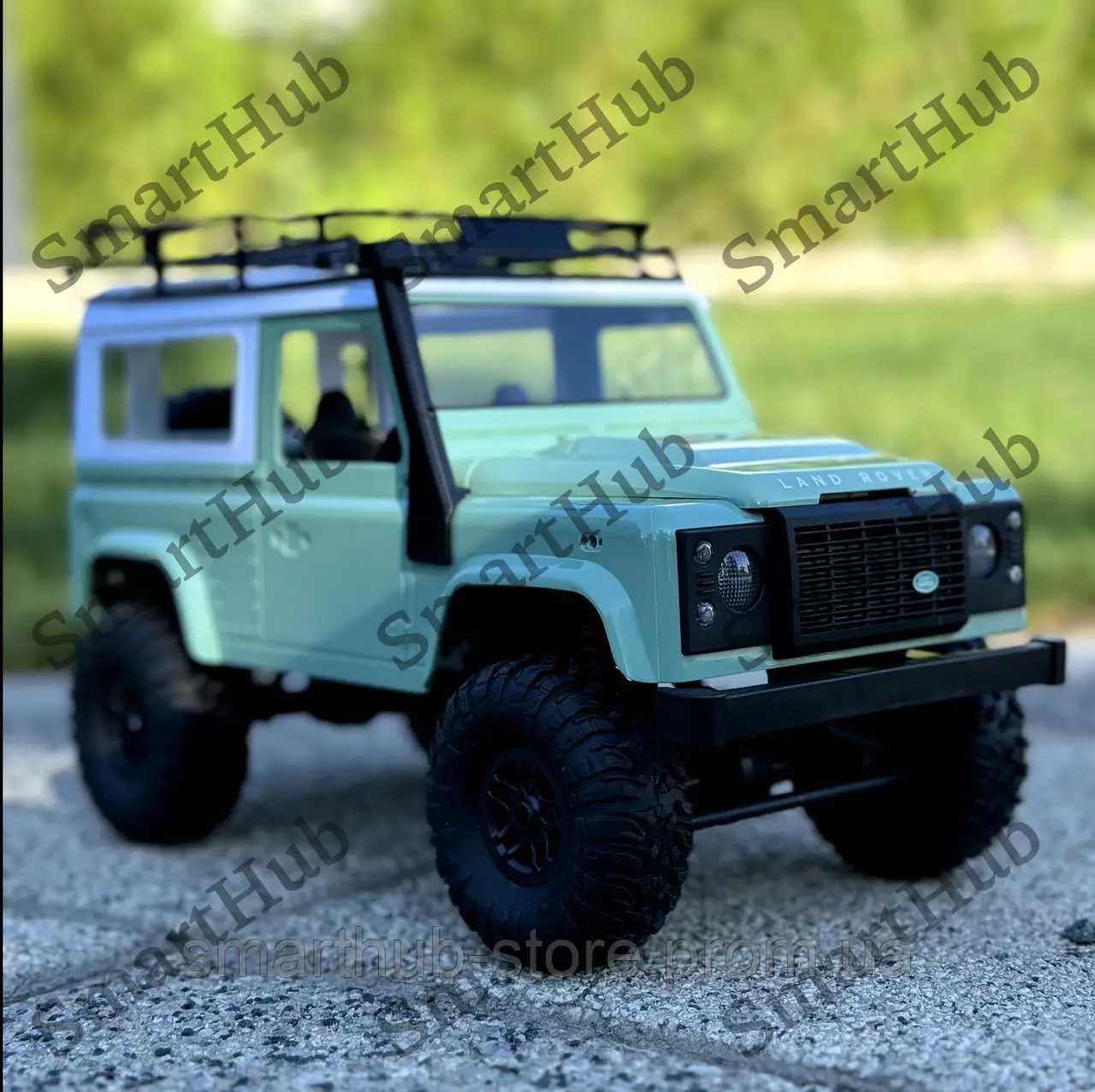 Краулер на радиоуправлении Land Rover Defender Зеленый. Джип MN-90