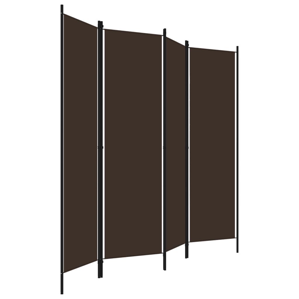 vidaXL Parawan 4-panelowy, brązowy, 200 x 180 cm