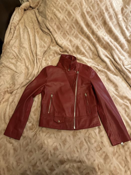 Brand MANGO leather jacket, size xs-s/ кожаная куртка бренд mango s-xs