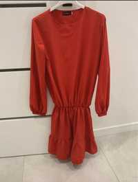 Czerwona rozkloszowana sukienka, rozmiar XS