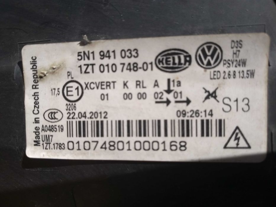 Lampa przód VW tiguan