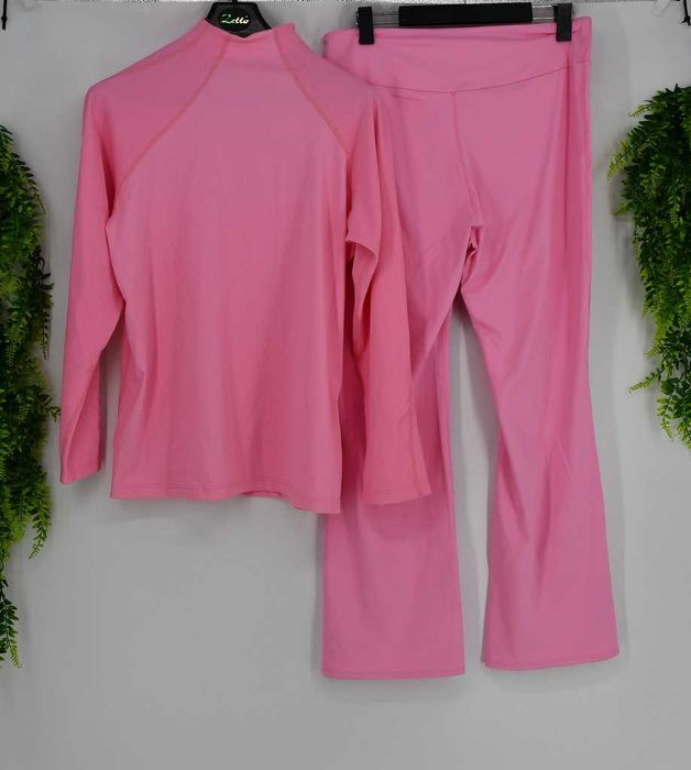Elastyczny dres damski Reserved 2XL różowy komplet, szerokie spodnie