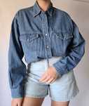 Jeansowa niebieska meska koszula M oversize basic jeans unisex