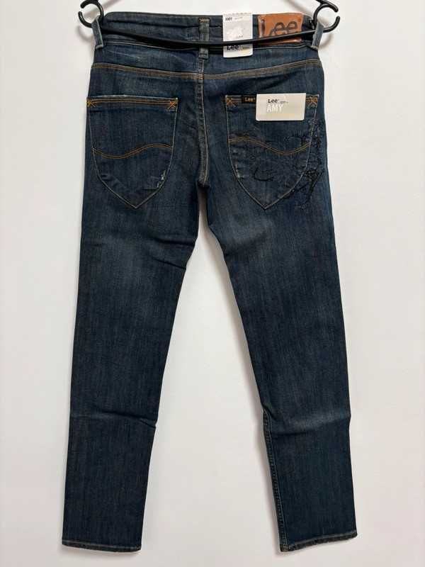 Spodnie damskie jeansowe Lee Amy W24 L31 ciemne klasyczne slim fit