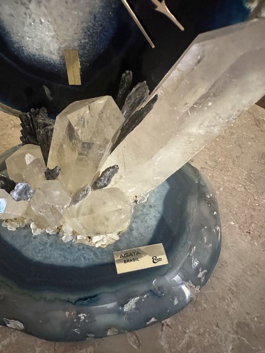 Relógio de mesa Agata com pedra natural