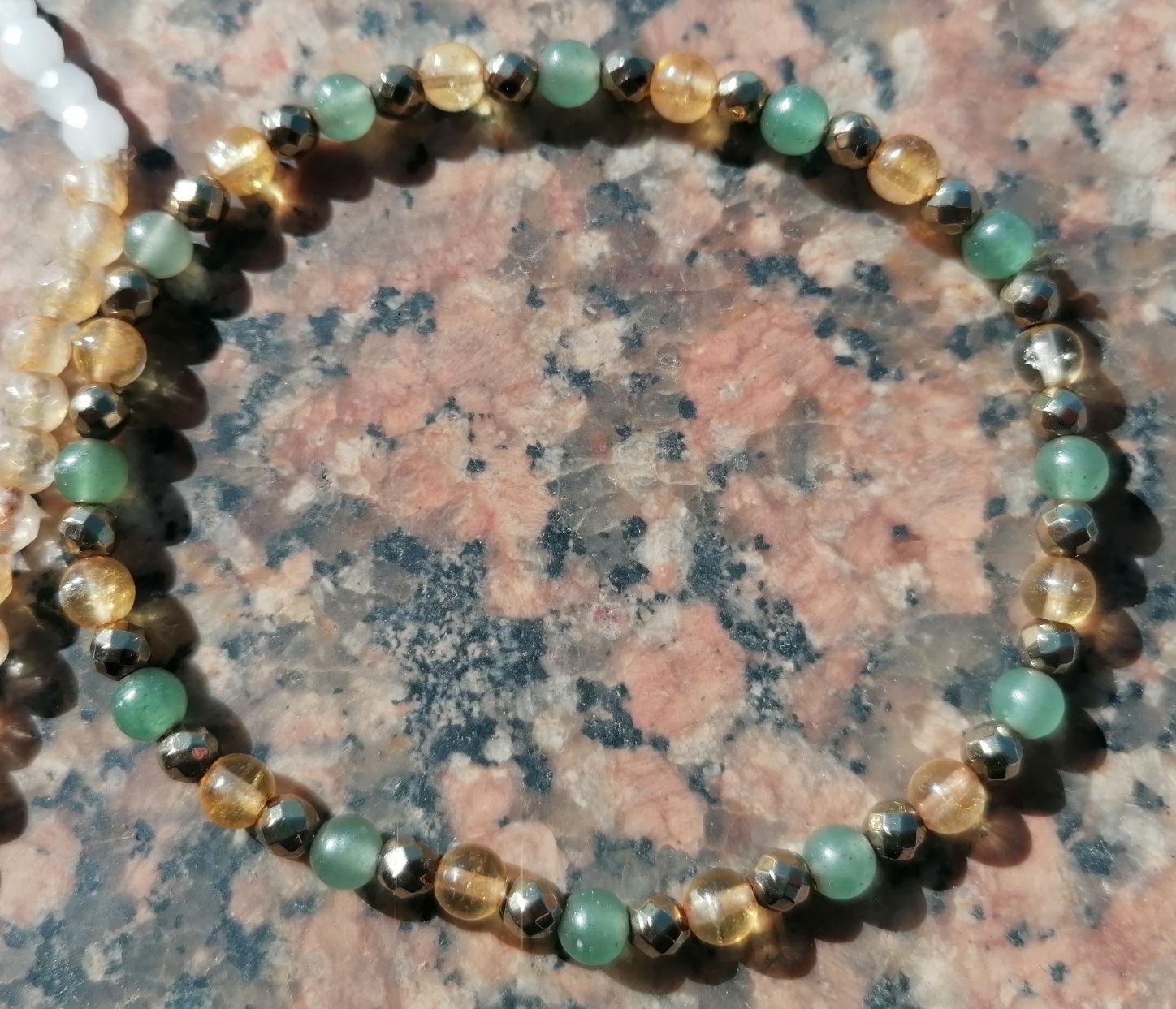 Pulseira cristal citrino _aventurina_jade_cornalina_pirita_quartzo fum