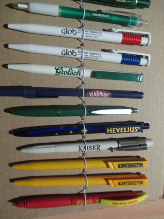 Kolekcja długopisów(2) piwa reklamowe 61 szt. różnych Gadżety piwne