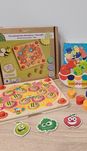 Drewniany zestaw Montessori,memory, drewniane puzzle owoce i warzywa,p