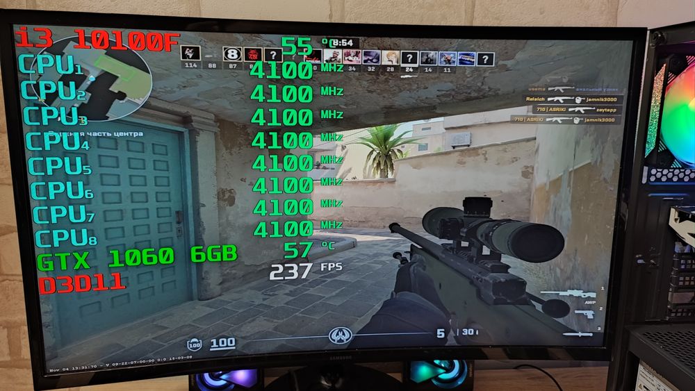 Игровой ПК i3 10100F GTX 1060 6GB CS 2 GTA5 WOT fortnite RUST dota2