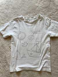 Biała koszulka z krótkim rękawem Dziecięca T-shirt Gdynia Lato 134