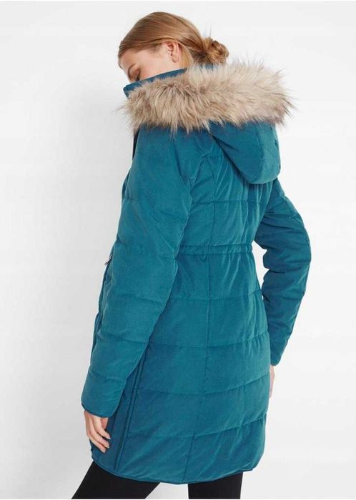 Zimowa kurtka ciążowa z wstawką dla dzidziusia -z kapturem