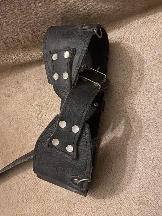 Pas biodrowy skórzany -lędzwiowy trening -