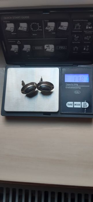 Rytosztuka-srebrne klipsy - PRL